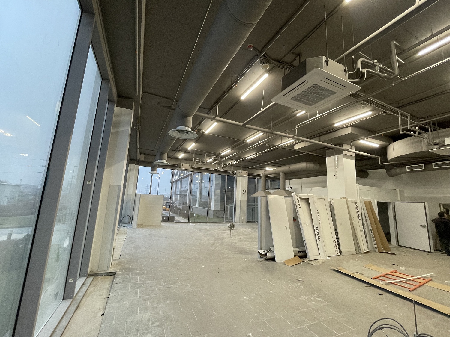 Painting of the ceiling and communications of the production shop complete project
