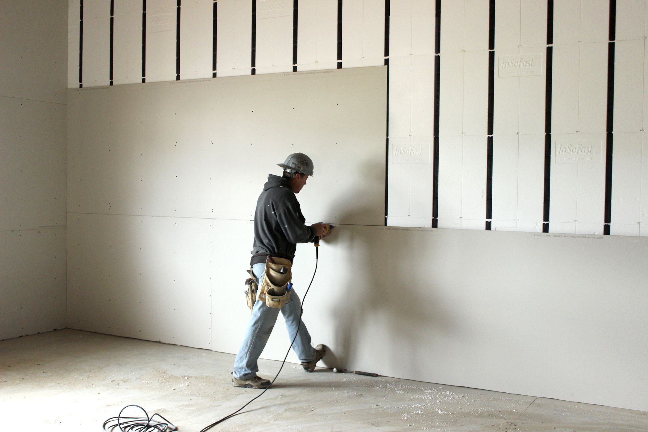 perfectly repaired drywall in a living room