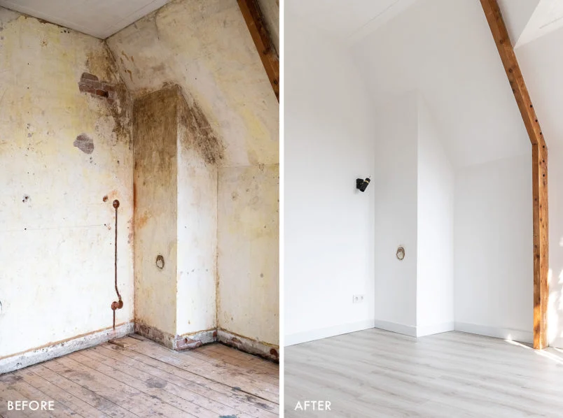 Smooth plastered wall finish